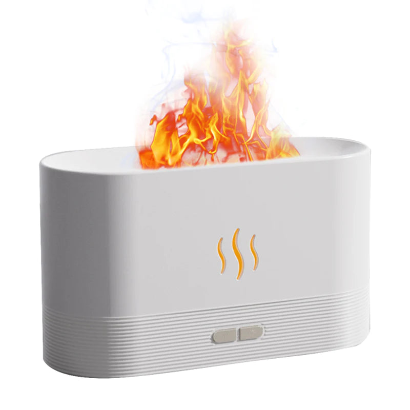 Difusor y humidificador ultrasonico de aromaterapia Flame Fire para realzar la fragancia del hogar y el dormitorio.