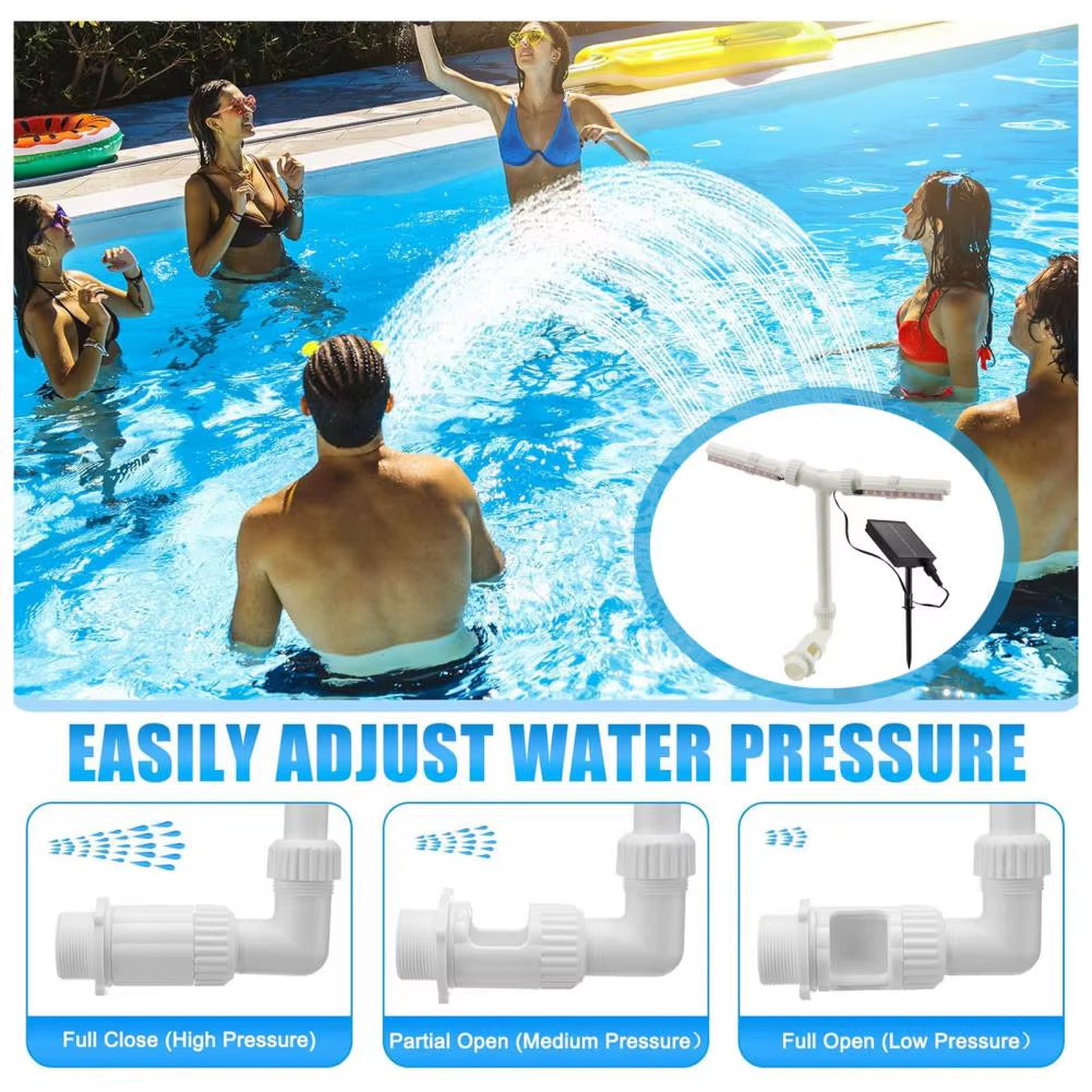 Dual Spray Adjustable Pool Fountain with Remote Control for Inground and Above Ground Pools