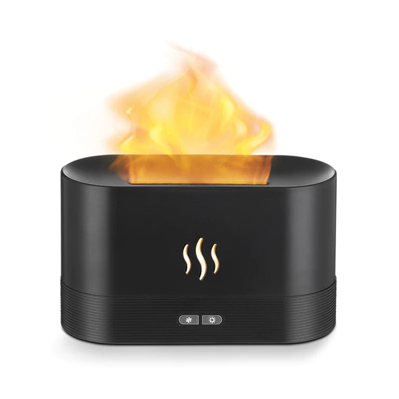 Difusor y humidificador ultrasonico de aromaterapia Flame Fire para realzar la fragancia del hogar y el dormitorio.