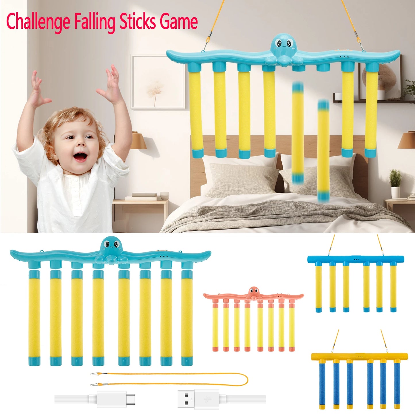 Exciting Challenge Falling Sticks Game - Enhance Hand-Eye Coordination with Fun Interactive Toy for Kids and Parents