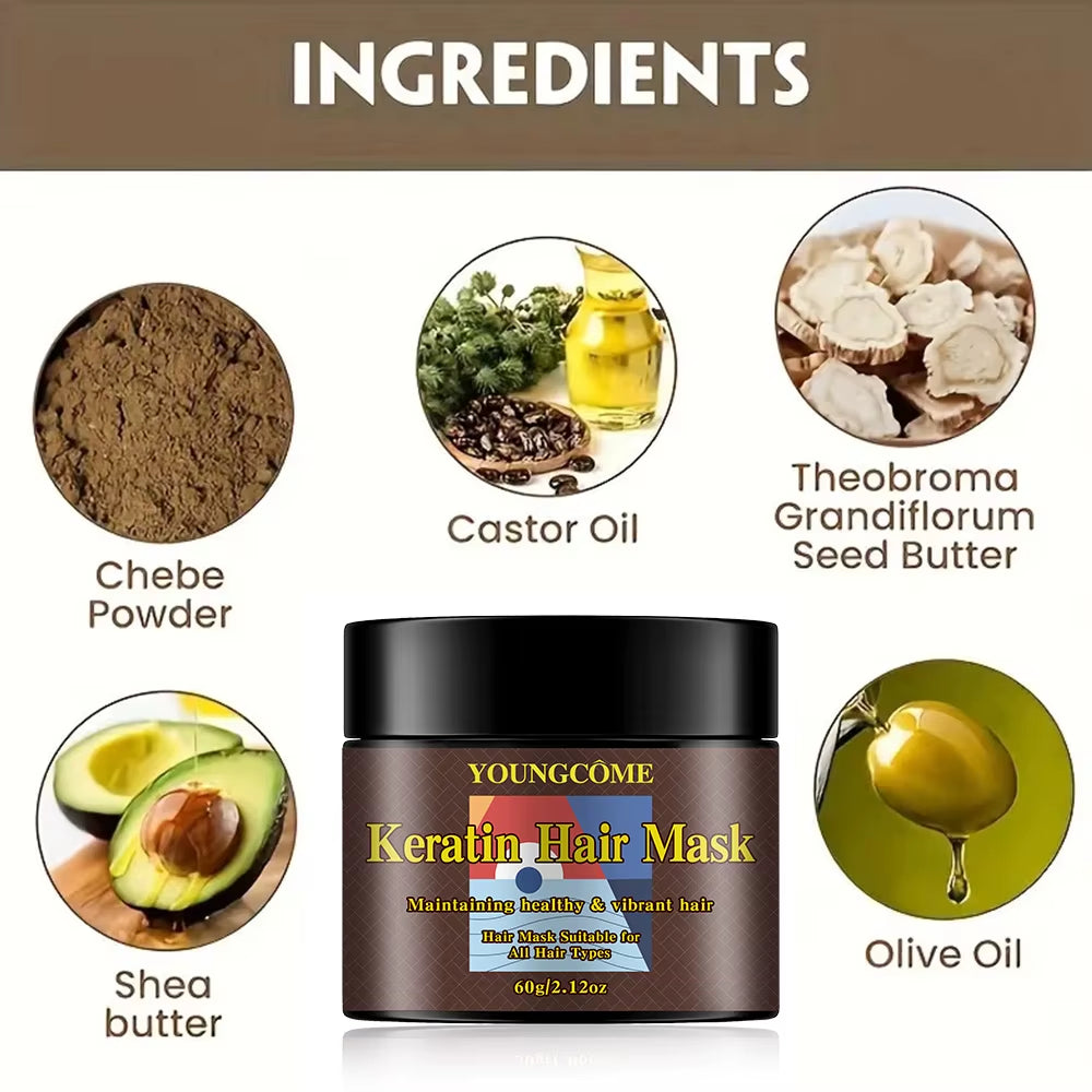 Revitalize Your Hair with Our Keratin Hair Mask - Deep Conditioning Treatment for Damaged Hair, Enhances Shine and Softness