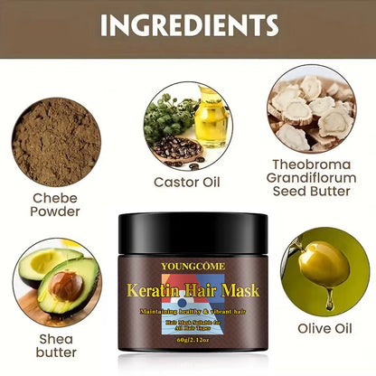 Revitalize Your Hair with Our Keratin Hair Mask - Deep Conditioning Treatment for Damaged Hair, Enhances Shine and Softness